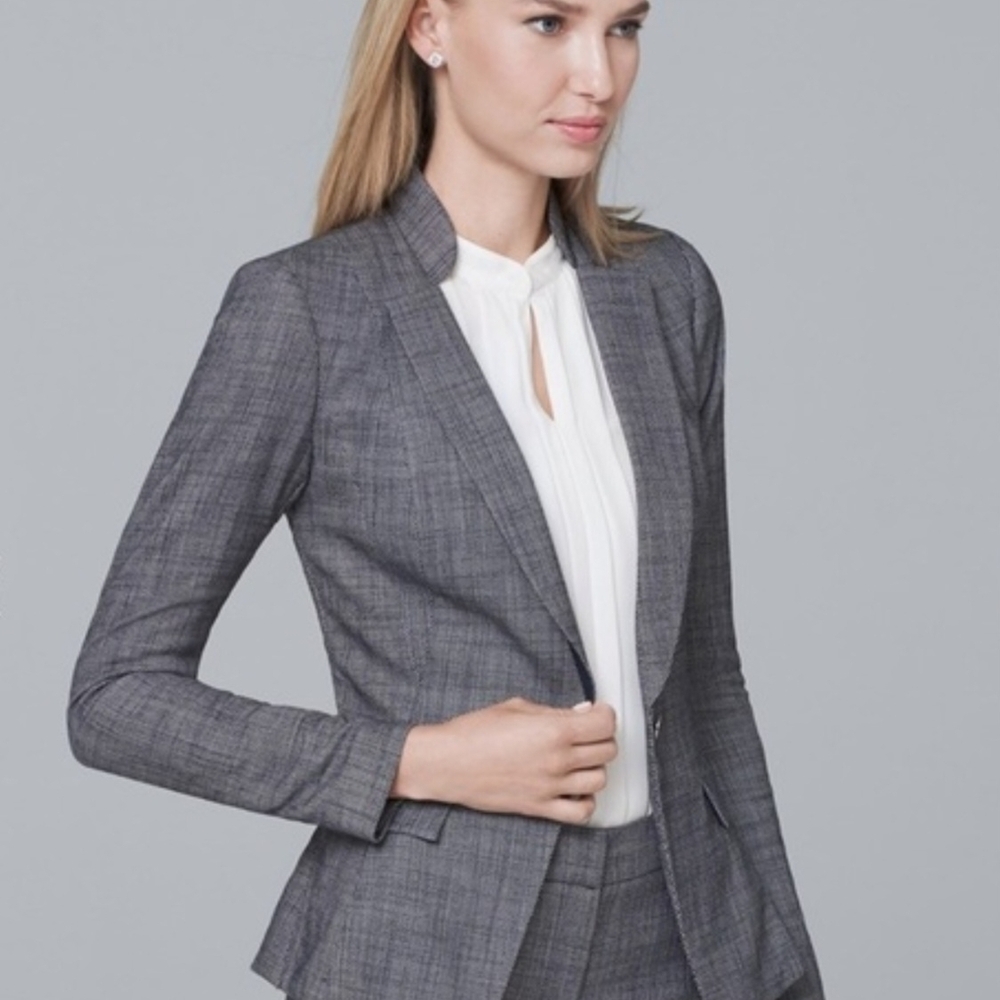 White House Black Market | Navy & Ecru Blazer Jacket | Sz 2